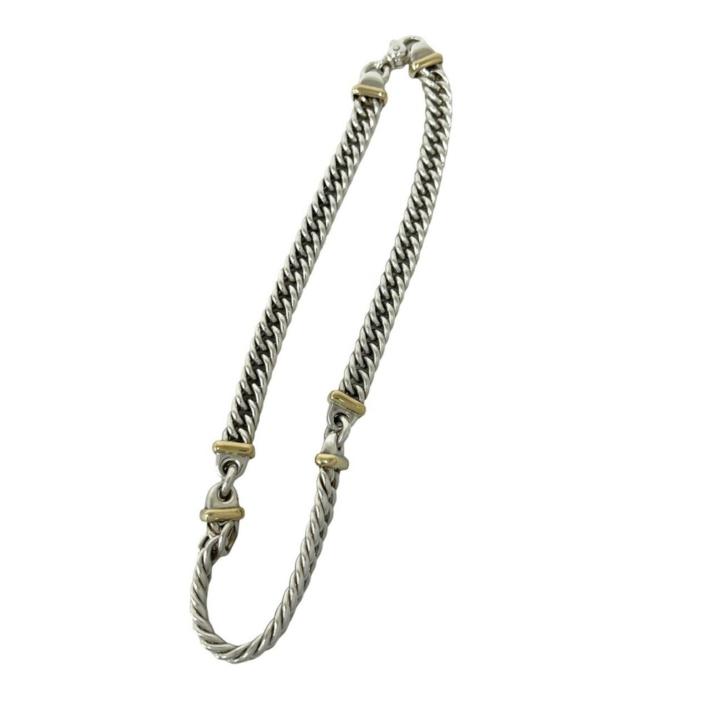 TIFFANY&Co. Tiffany Rope Chain Necklace, Sterling Silver 925, 18K Yellow Gold...